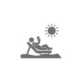 sunbathe reading a book icon. Simple element illustration. sunbathe reading a book symbol design template. Can be used for web and