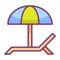 Sunbathe relax free time single isolated icon with filled line style