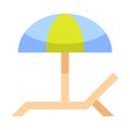 Sunbathe relax free time single isolated icon with flat style