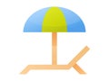 Sunbathe relax free time single isolated icon with smooth style