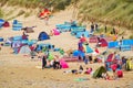 Sunbathers, Fistral beach, Cornwall Royalty Free Stock Photo