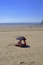 Sunbathers in Weston-super-Mare Royalty Free Stock Photo