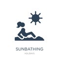 sunbathing icon in trendy design style. sunbathing icon isolated on white background. sunbathing vector icon simple and modern