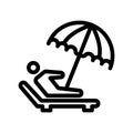 Sunbathing icon vector sign and symbol isolated on white background, Sunbathing logo concept