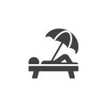 Sunbathing man vector icon Royalty Free Stock Photo