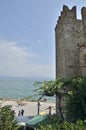 Sunbathing next to the castle Royalty Free Stock Photo