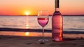 sunbeach pink wine bottle Royalty Free Stock Photo