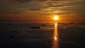 Sunbeam on the arctic ocean