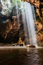 Sunbeam in buddha cave, Tham Khao Luang near Phetchaburi,Thailand