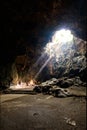 Sunbeam in buddha cave, Tham Khao Luang near Phetchaburi,Thailand