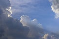 Sunbeam through the haze on blue sky: can be used as background and dramatic look Royalty Free Stock Photo