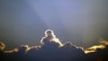 Sunset and big sky with cloud over fields of farmland Royalty Free Stock Photo