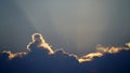 Sunset and big sky with cloud over fields of farmland Royalty Free Stock Photo