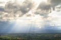 Sunbeam over mountain in Khao Kho District Royalty Free Stock Photo