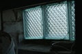 Close-up of a window in a barn and light. Royalty Free Stock Photo