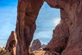 Sunbeam through Pine Tree Arch, Arches National Park, Utah Royalty Free Stock Photo