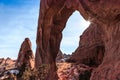 Sunbeam through Pine Tree Arch, Arches National Park, Utah Royalty Free Stock Photo