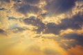 Sunbeam ray light cloud sky twilight color Royalty Free Stock Photo