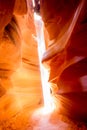 Sunbeam shining into Antelope Canyon