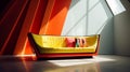 Sunbeam Sofa: Futuristic 2 Seater Sofa Bed With Bold Lines And Bright Colors
