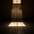 Sunbeam Through Window onto Wooden Floor Royalty Free Stock Photo