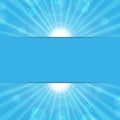 Sunbeams on a blue background Royalty Free Stock Photo