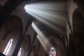 Sunbeams into church Royalty Free Stock Photo