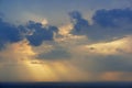 Sunbeams, Clouds, and Lake Michigan Royalty Free Stock Photo