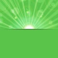 Sunbeams on a green background Royalty Free Stock Photo