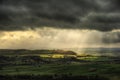 Sunbeams over Big Moor in Peak District