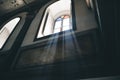 Sunbeams passing through windows in St. Stephen's Bulgarian Church in Istanbul Royalty Free Stock Photo