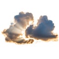 Sunbeams piercing through a dramatic grey and white cloud formation rays light Royalty Free Stock Photo