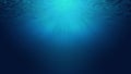 Sunbeams and Sea deep or ocean underwater as a background. Royalty Free Stock Photo