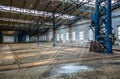 Sunbeams shine in an old factory
