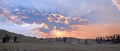 Sunbeams and sunrays through sunset clouds in the Hayden Valley in Yellowstone National Park in Wyoming Royalty Free Stock Photo