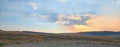 Sunbeams and sunrays through sunset clouds in the Hayden Valley in Yellowstone National Park in Wyoming Royalty Free Stock Photo