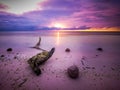 Sunbeams at sunset on the beach of Maratua Island, Borneo, Indonesia.jpg Royalty Free Stock Photo