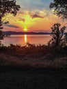 Sunbeams and Sunset Reflecting over the Susquehanna River