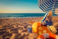 Sunbed on the beach