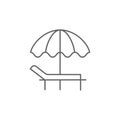Sunbed icon. Element of swimming poll thin line icon Royalty Free Stock Photo