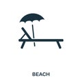 Sunbed icon. Mobile app, printing, web site icon. Simple element sing. Monochrome Sunbed icon illustration. Royalty Free Stock Photo