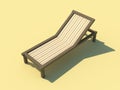 Sunbed isolated on yellow background 3D illustration