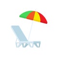 Sunbed and Umbrella Vector Icons Chaise-lounge