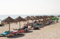 Sunbeds on beach