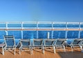 Sunbeds on open deck of cruise ship Royalty Free Stock Photo