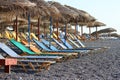 Sunbeds and umbrellas Royalty Free Stock Photo