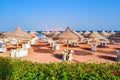 Sunbeds and umbrellas on Sharm el Sheikh beach, Egypt