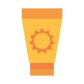 Sunblock bottle lotion protection flat icon style