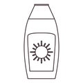 sunblock bottle on white background