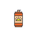 Sunblock lotion filled outline icon